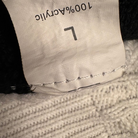 Womens Black White Chevron Cable‎ Knit Sweater Long Sleeve Pullover Size L - Picture 4 of 4